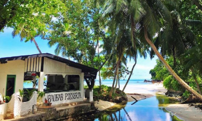 Baobab Pizzeria with ocean view in Seychelles
