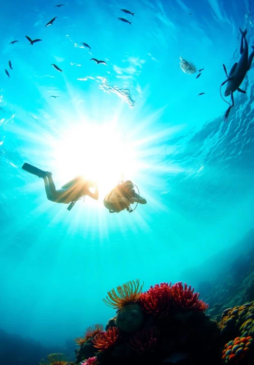 Scuba diver exploring reef